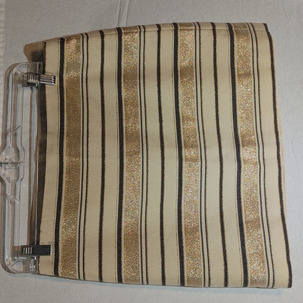 J Crew Factory Metallic Striped Skirt
